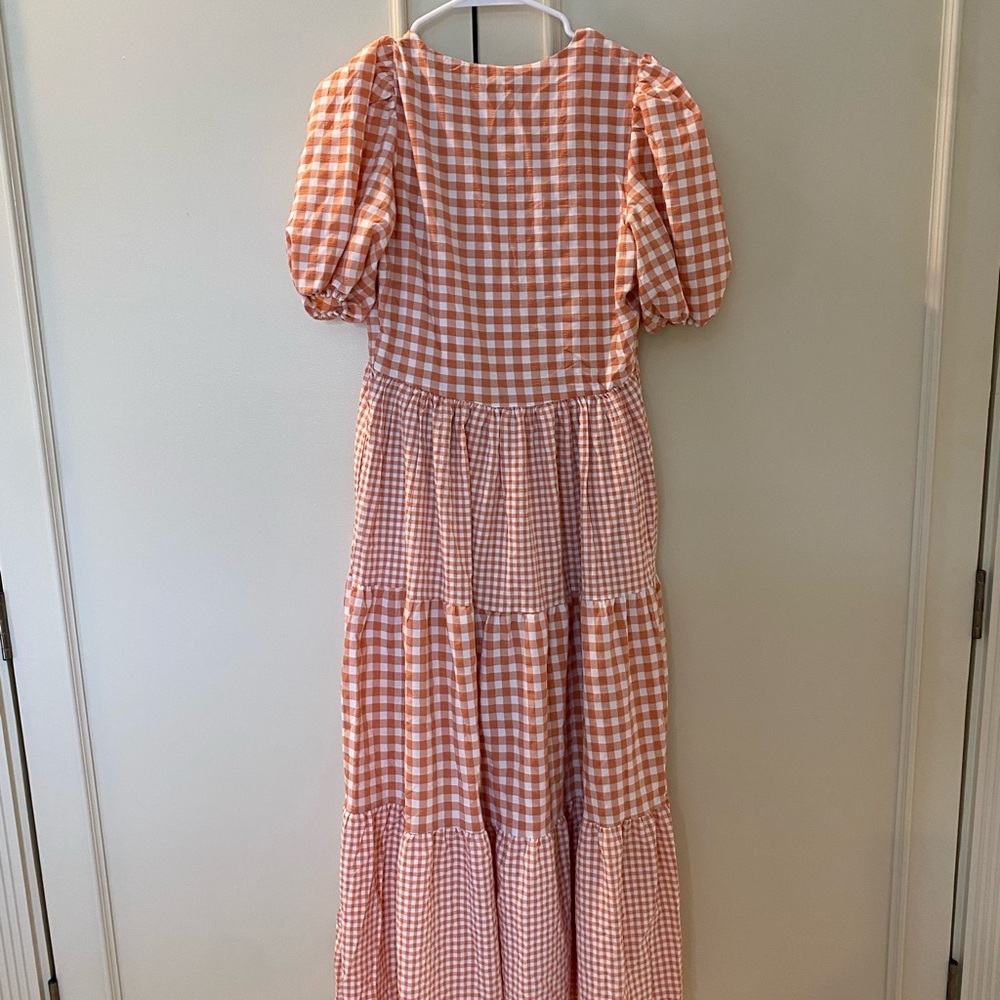 English Factory Orange Gingham Maxi Dress - Picture 4 of 4